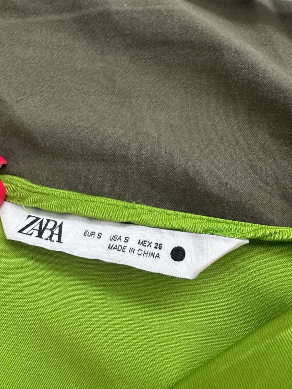ZARA GREEN DRAPED LINGERIE-STYLE DRESS - Picture 3 of 5